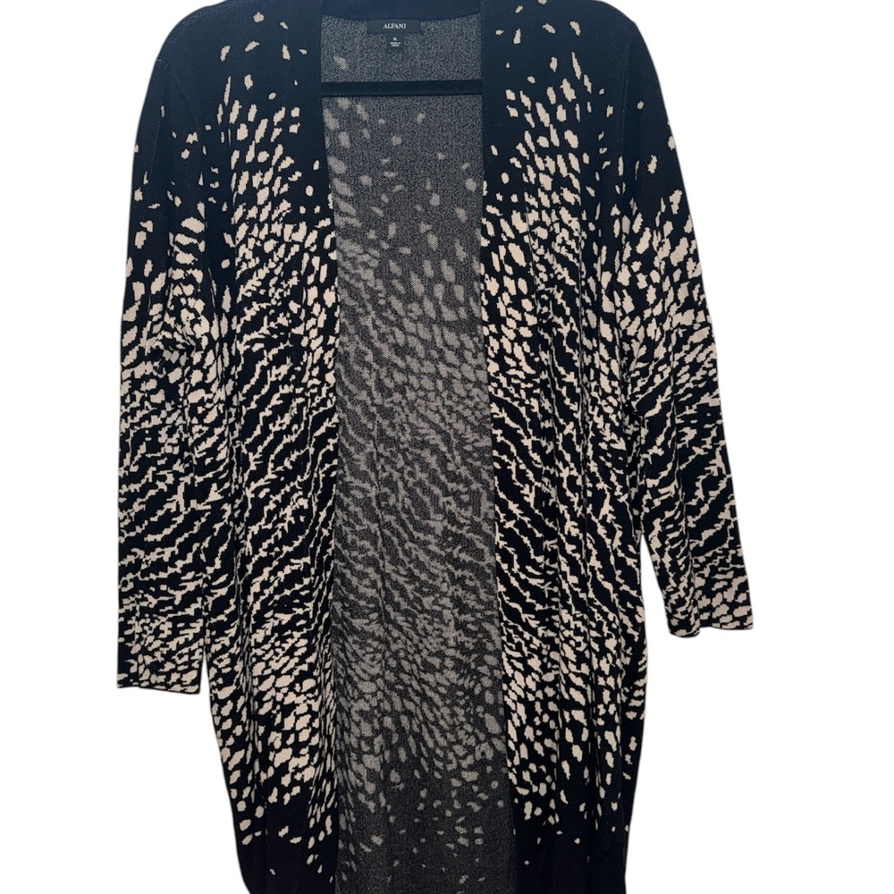Chic Black and Cream Sweater Cardigan